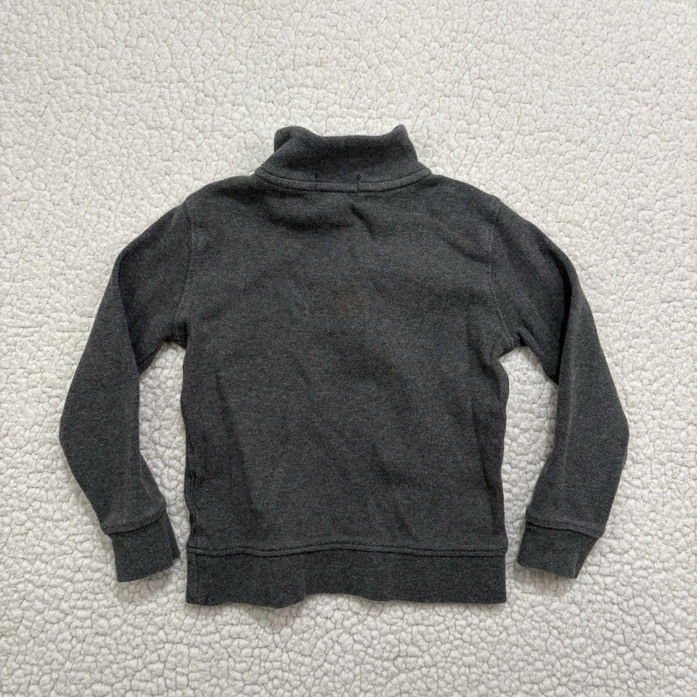 Polo Ralph Lauren Toddler Boy 3T Grey Quarter Zip Pullover Sweatshirt Pony Plaid